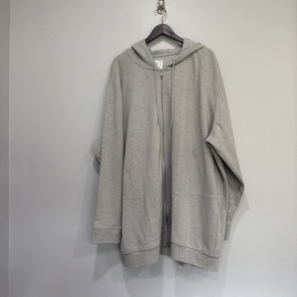 Mens DXL Society Of One Full‎ Zip Sweatshirt 3XLT Light Gray EUC Tall